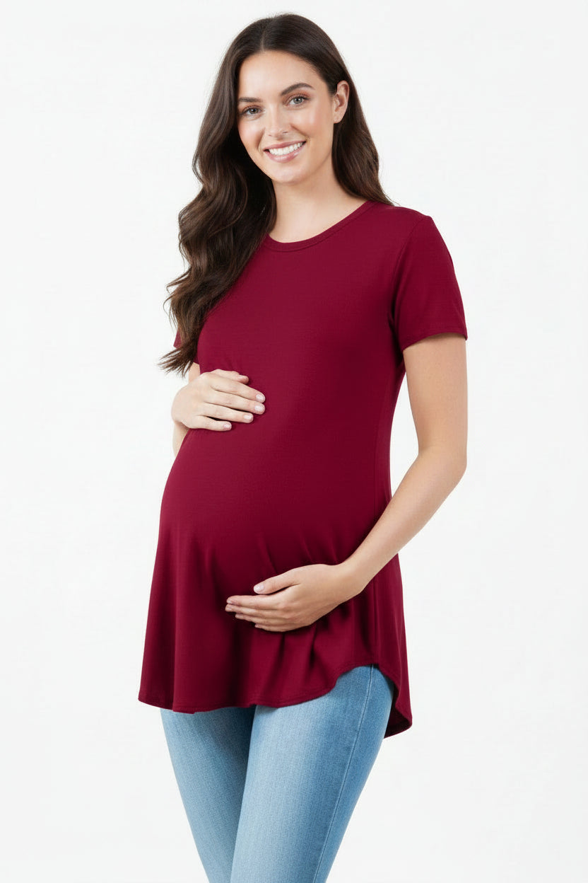 Burgundy Lightweight Flowy Tee