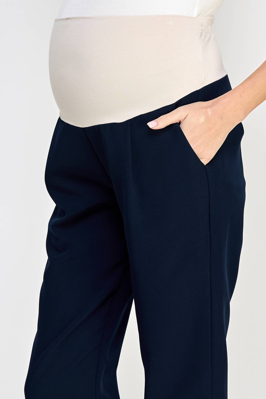 Tapered Maternity Full Panel Ankle Pants Black