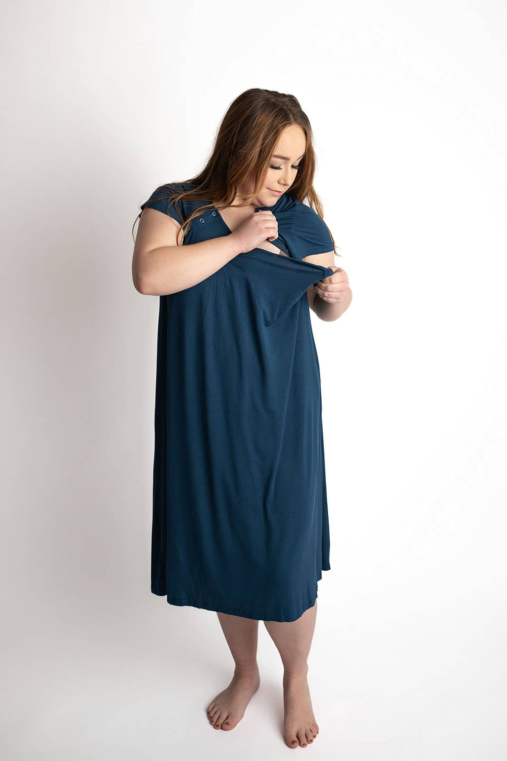 Navy Blue Labor ~ Delivery ~ Nursing Gown