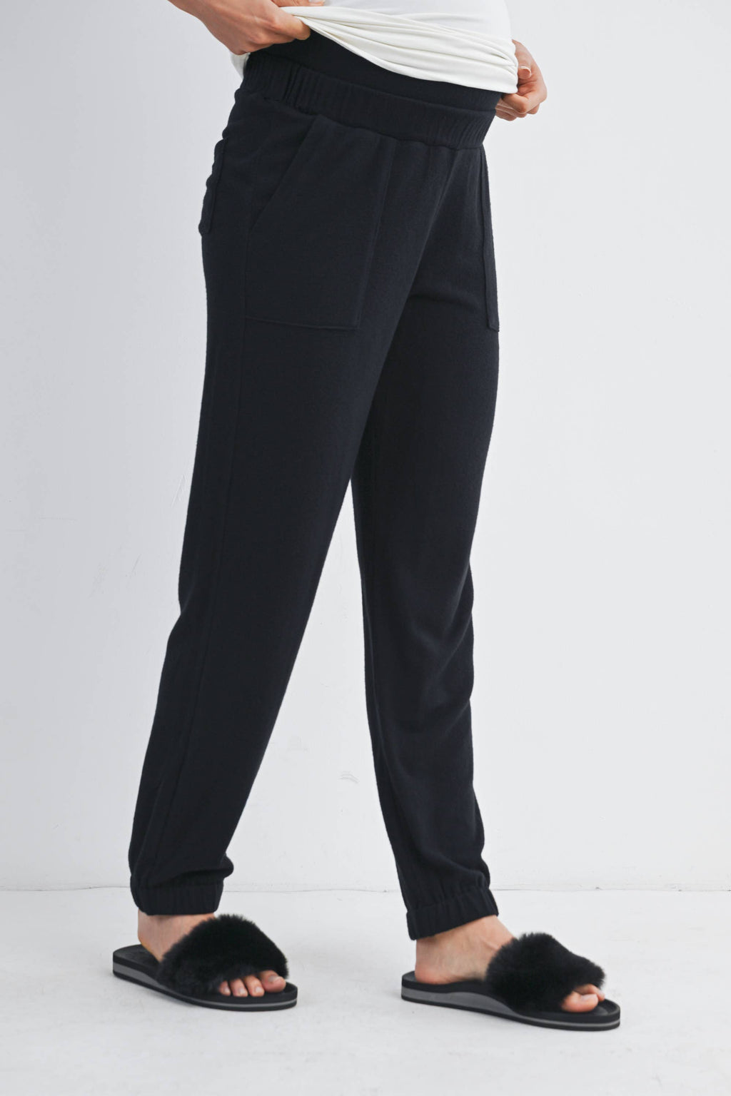 Black Over the Belly Maternity Lounge Pants