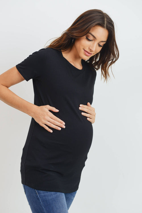 Black Basic Crew Neck T-Shirt