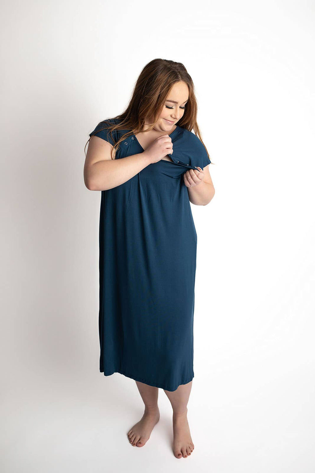 Navy Blue Labor ~ Delivery ~ Nursing Gown
