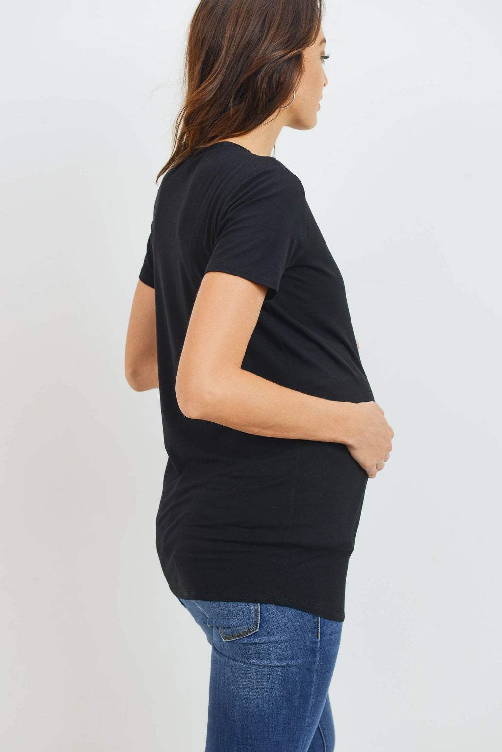 Black Basic Crew Neck T-Shirt