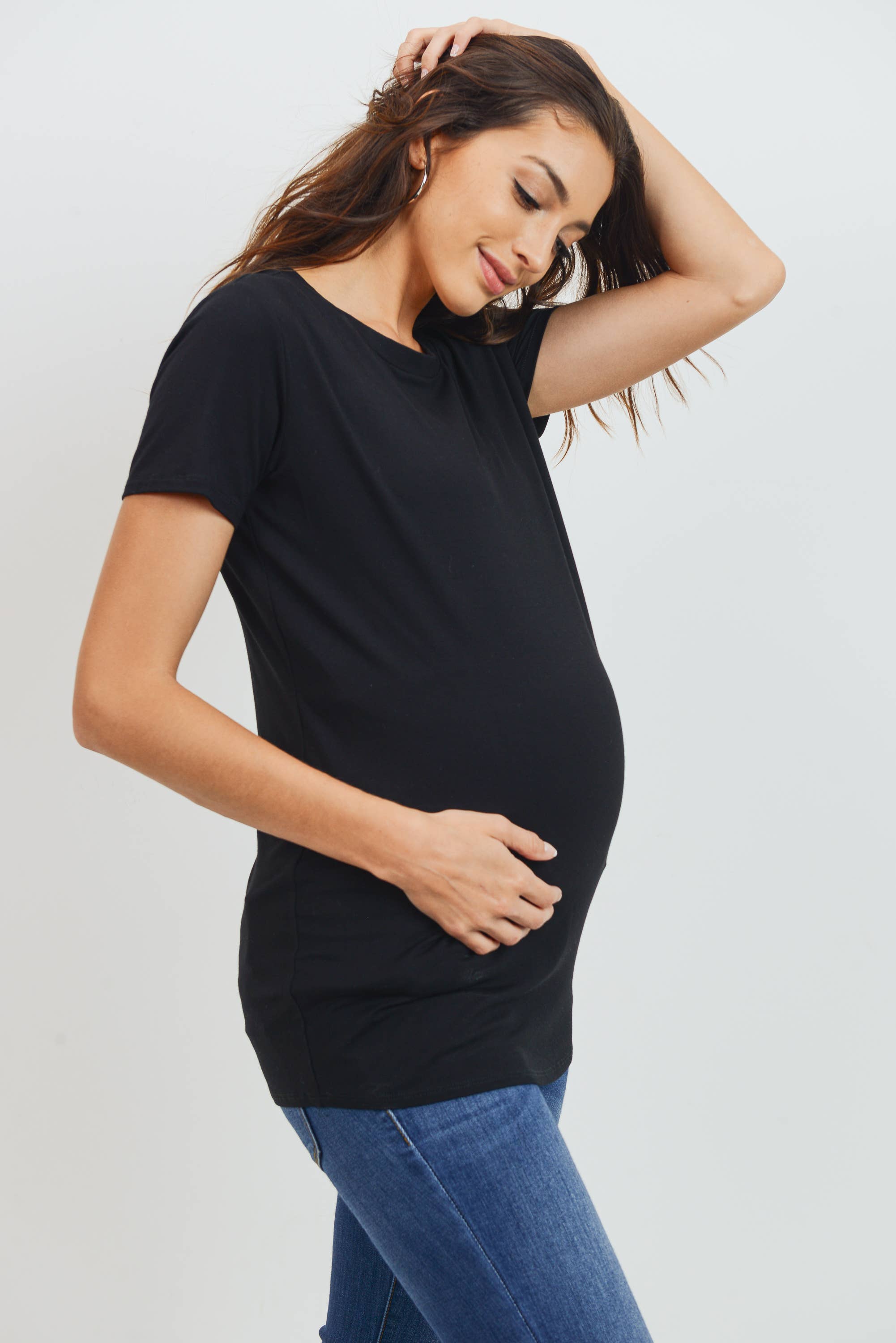 Black Basic Crew Neck T-Shirt
