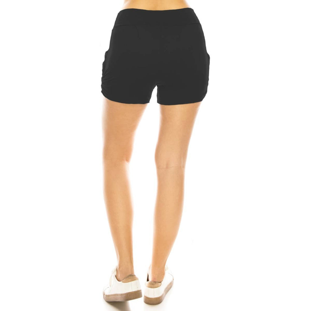 Black Under Belly Buttery Soft Harem Shorts