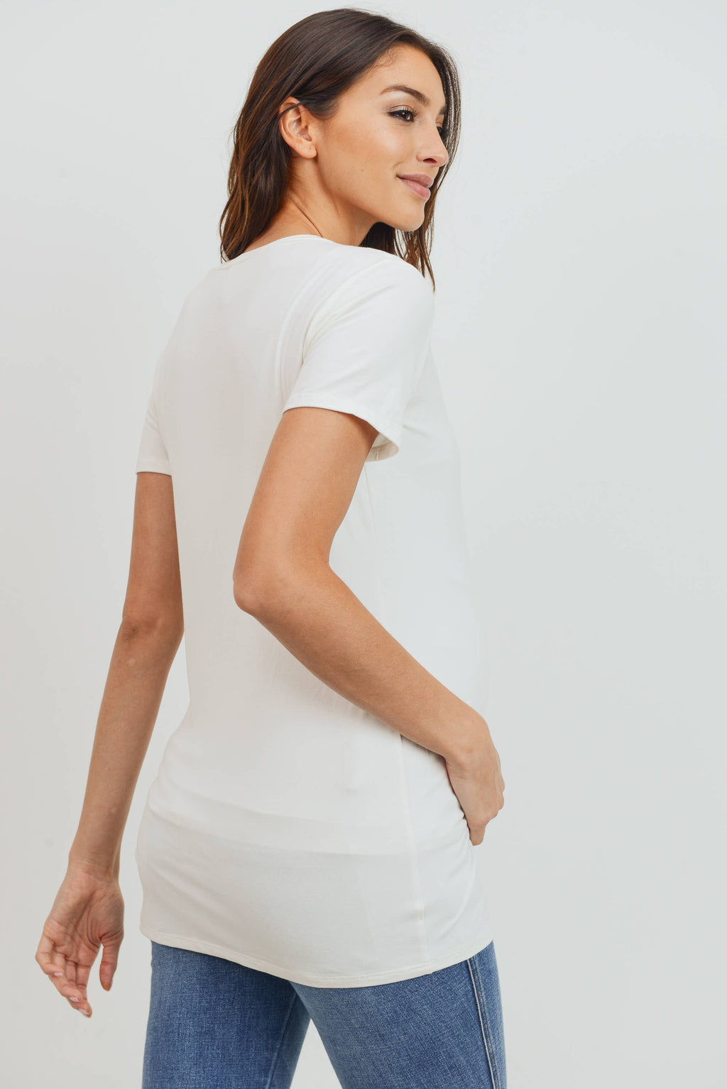 White Basic Crew Neck T-Shirt