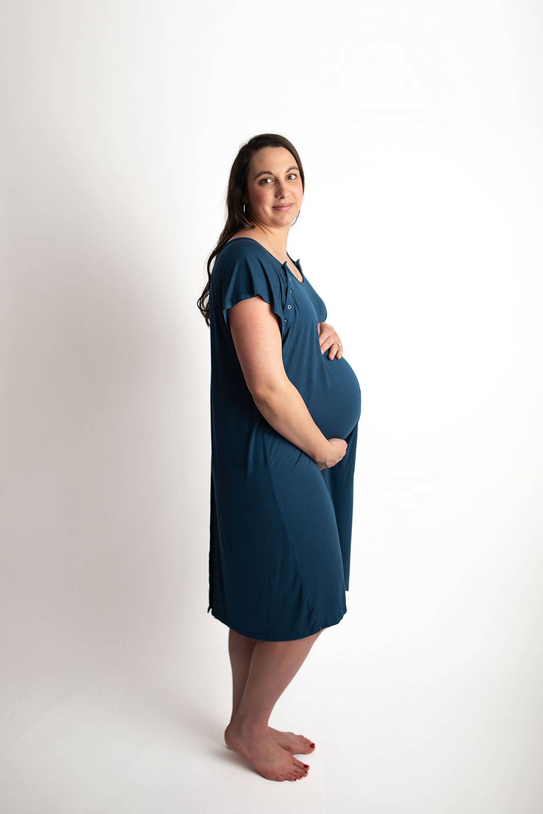 Navy Blue Labor ~ Delivery ~ Nursing Gown