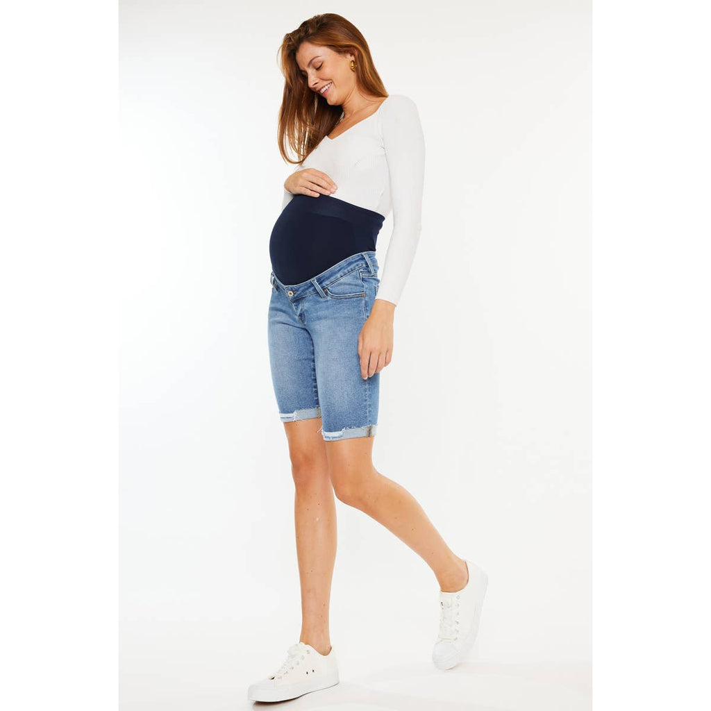Kan Can Medium Wash Bermuda Denim Shorts