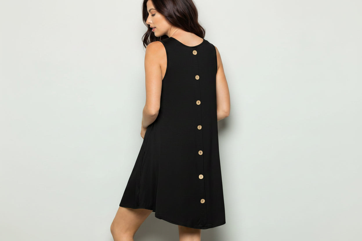 Black Button Dress