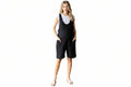 Black Solid Adjustable Strap Romper