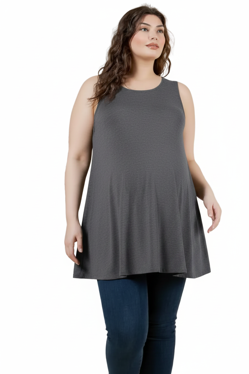 Charcoal Light Weight Flowy Tunic