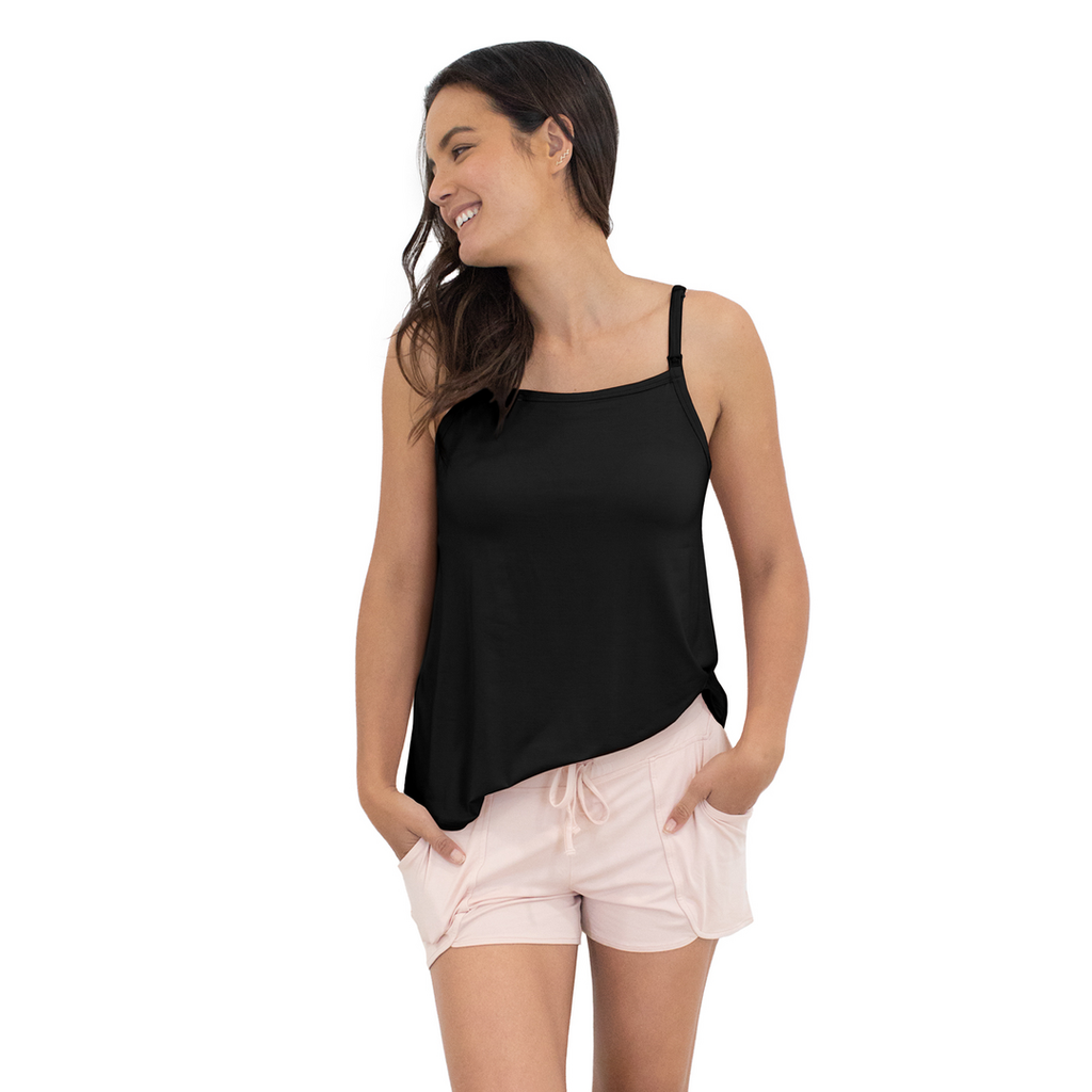 Black Bamboo Lounge Around Nursing & Maternity Tank