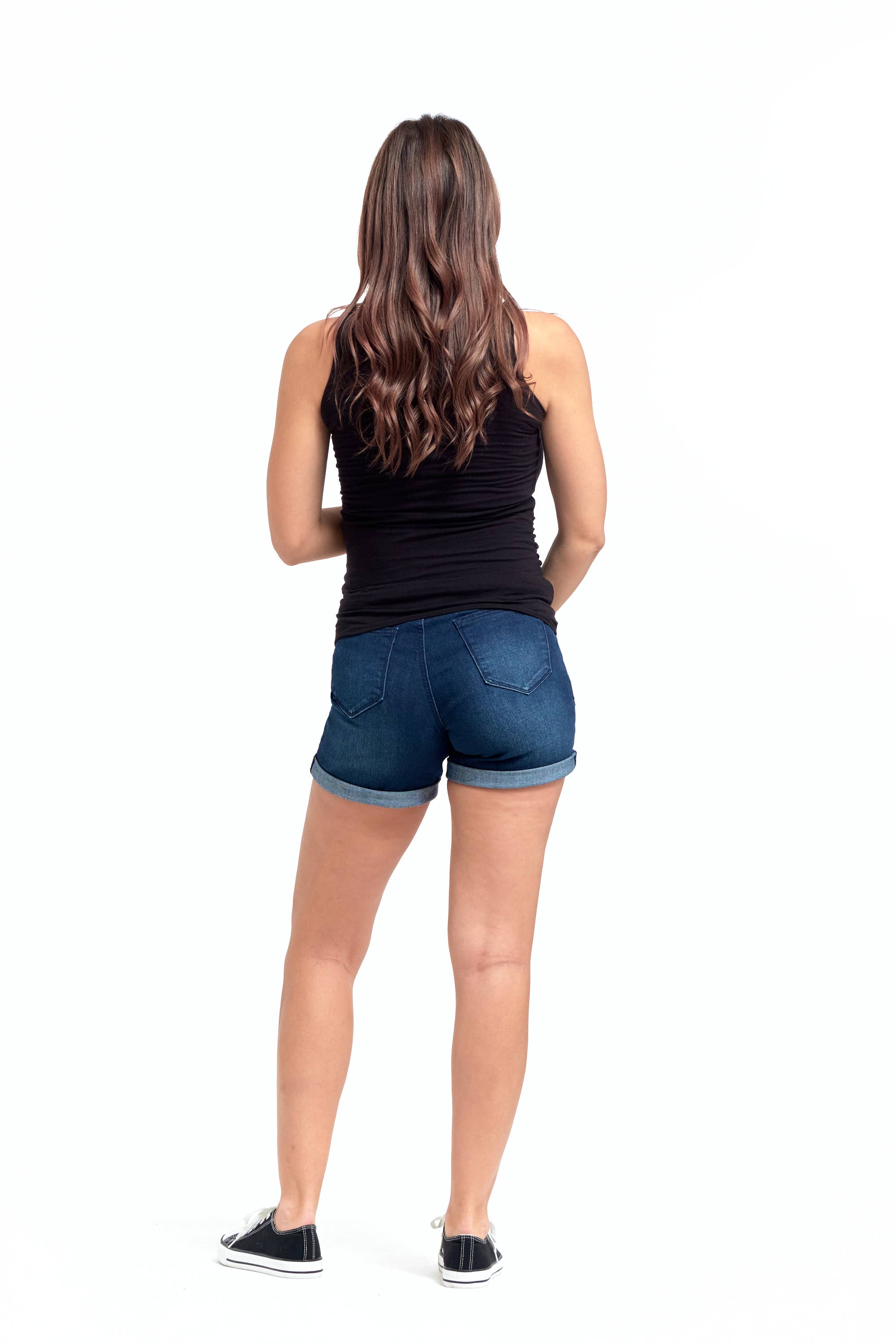 1822 DENIM Maternity Roll Cuff Jean Shorts  with Tall Bellyband