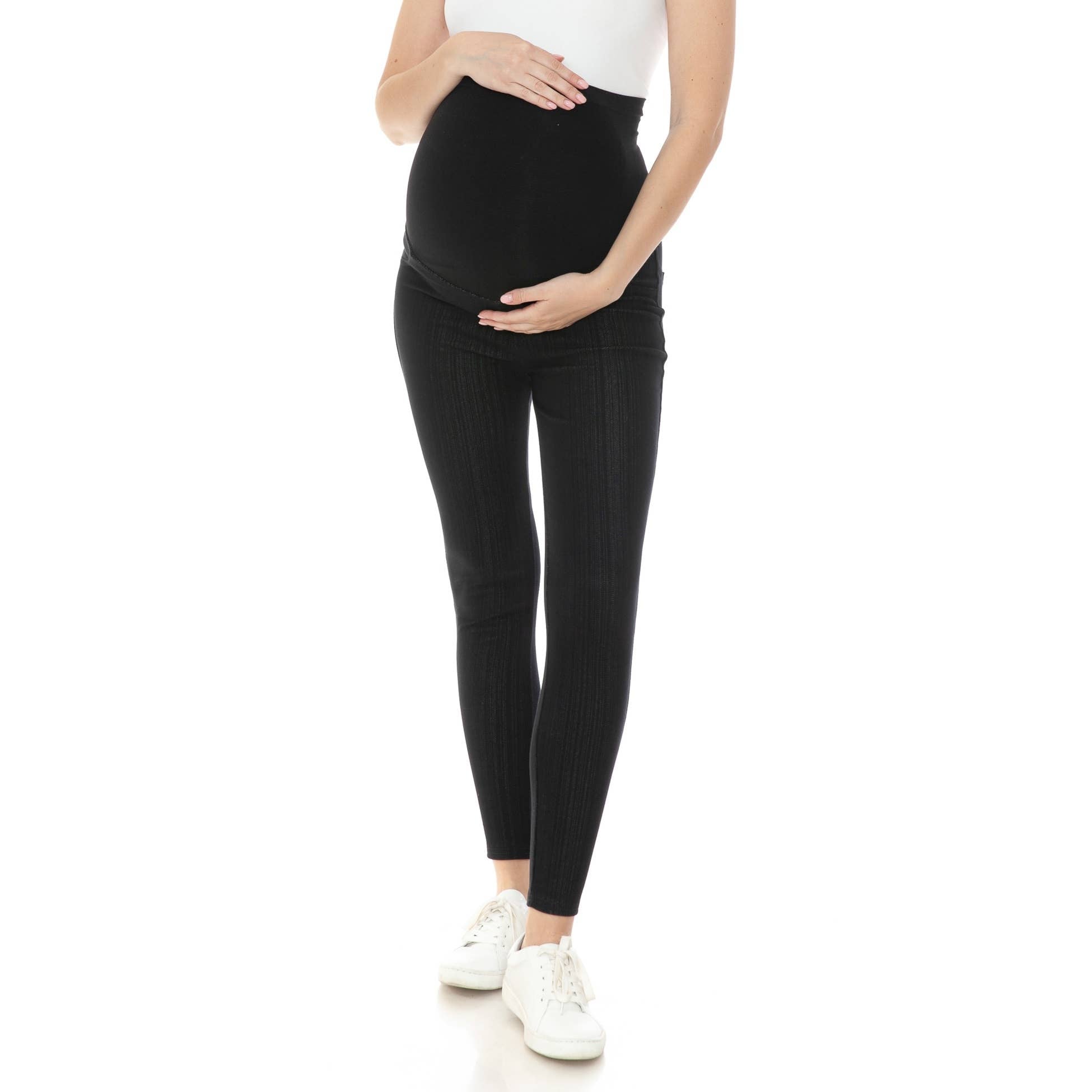 Black Elastic Waist Band Maternity Jeggings