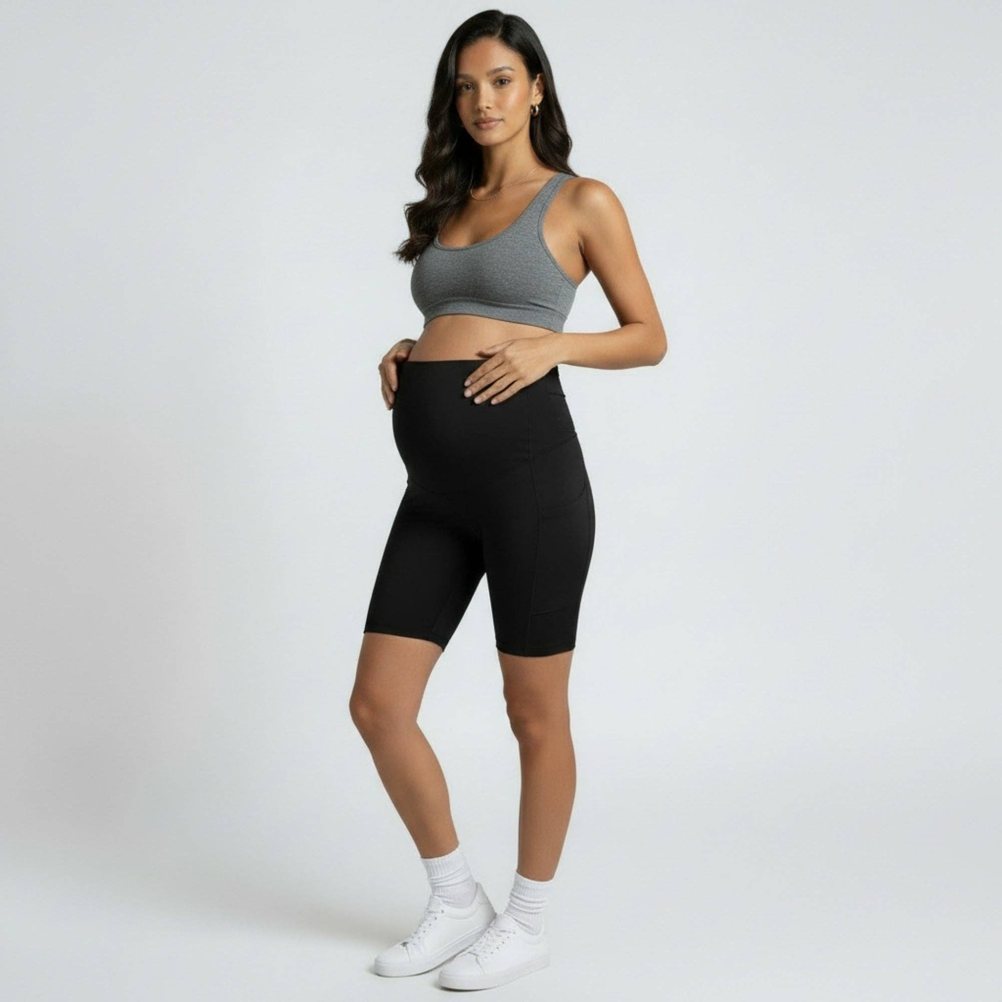 Black Maternity Bike Shorts