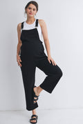 Black Straight Leg Maternity Adjustable Overalls
