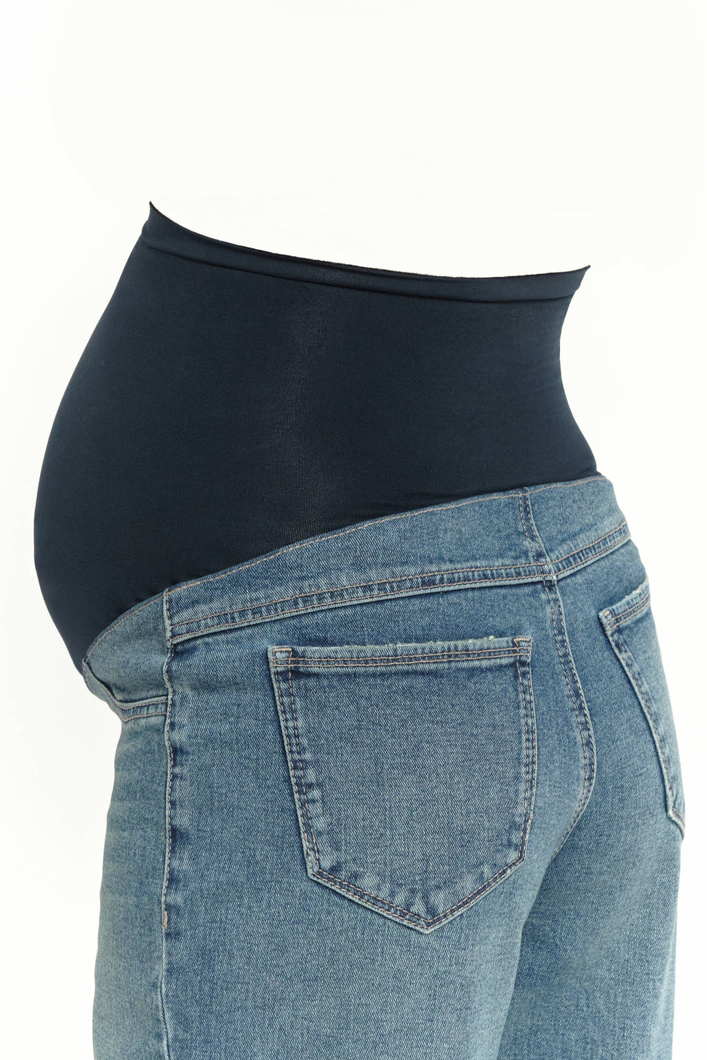 1822 DENIM Roll Cuff Wide Leg Jean w Tall Bellyband in Willa