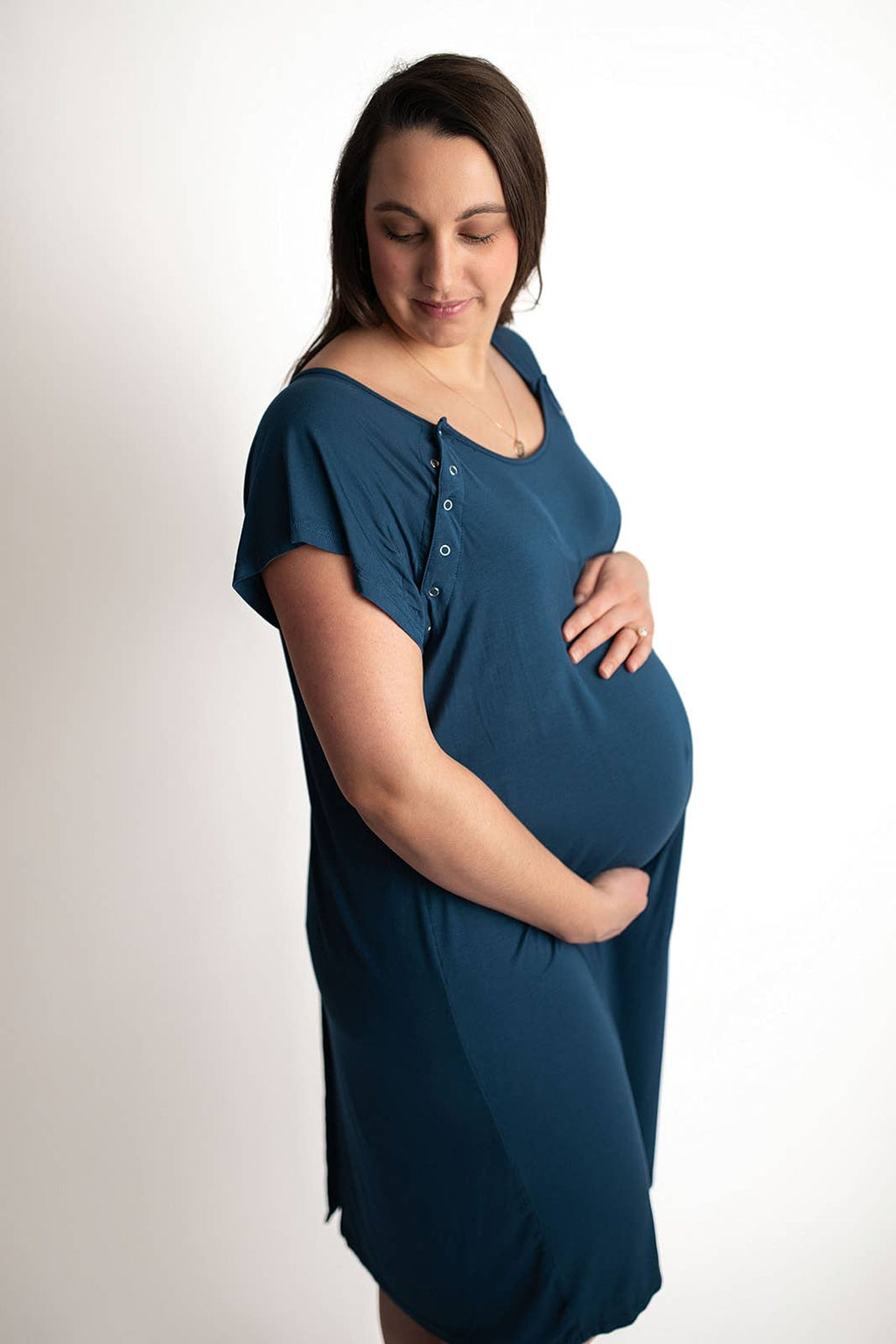 Navy Blue Labor ~ Delivery ~ Nursing Gown