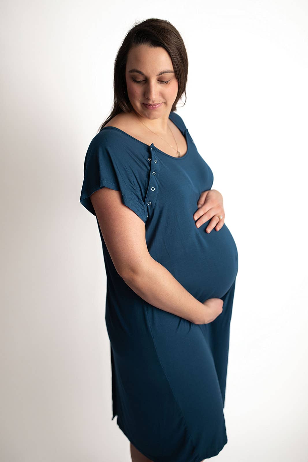 Navy Blue Labor ~ Delivery ~ Nursing Gown