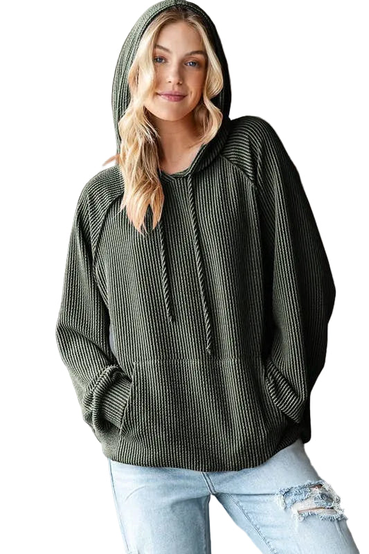 Olive Urban Ribbed Hoodie