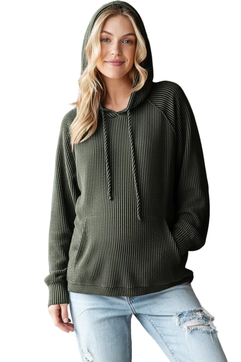 Olive Urban Ribbed Hoodie