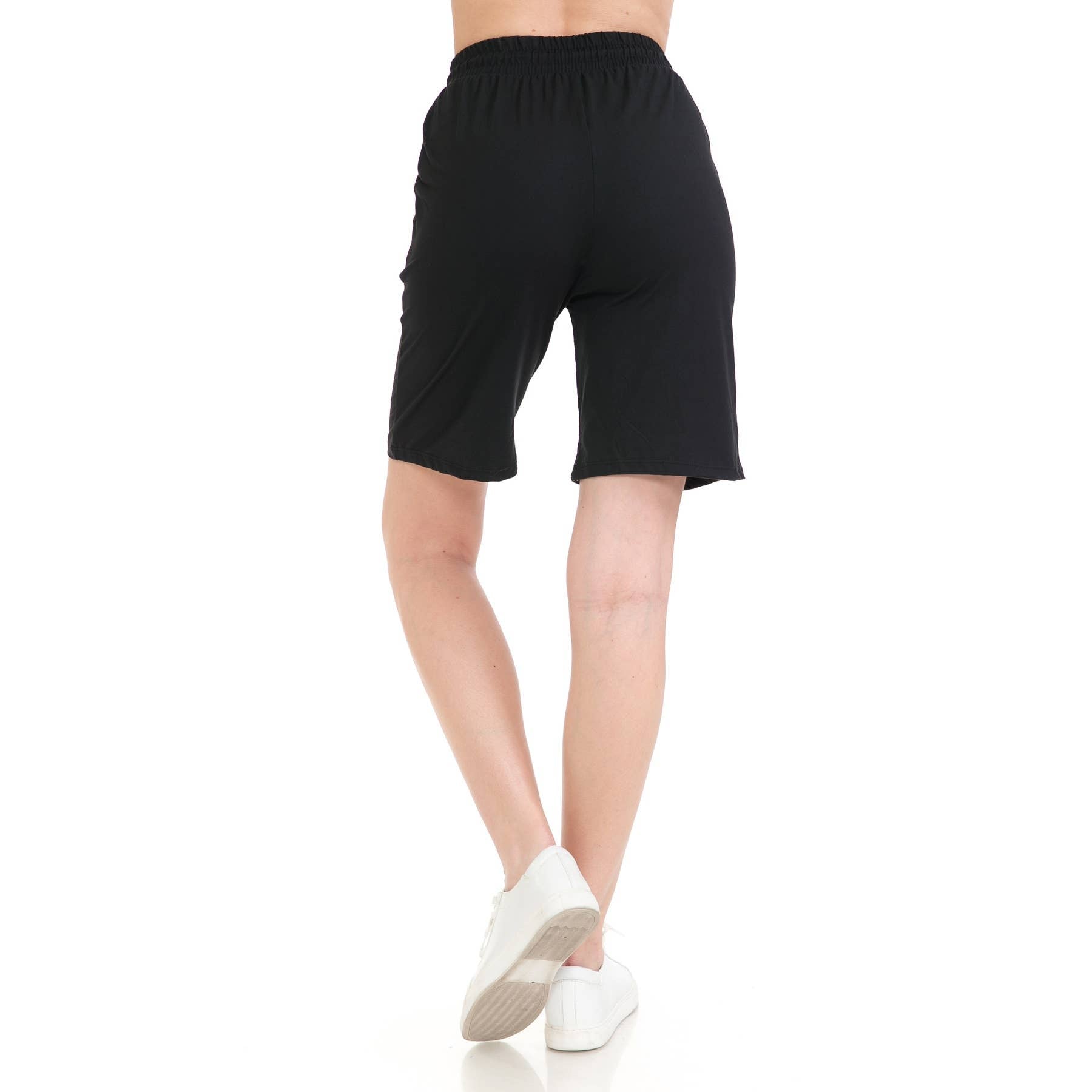 Black Buttery Soft Solid Jogger Shorts with Drawstring