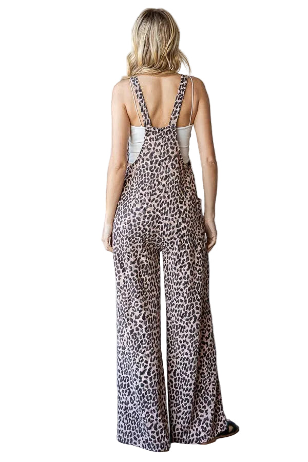 Mocha Leopard Print Jumpsuit