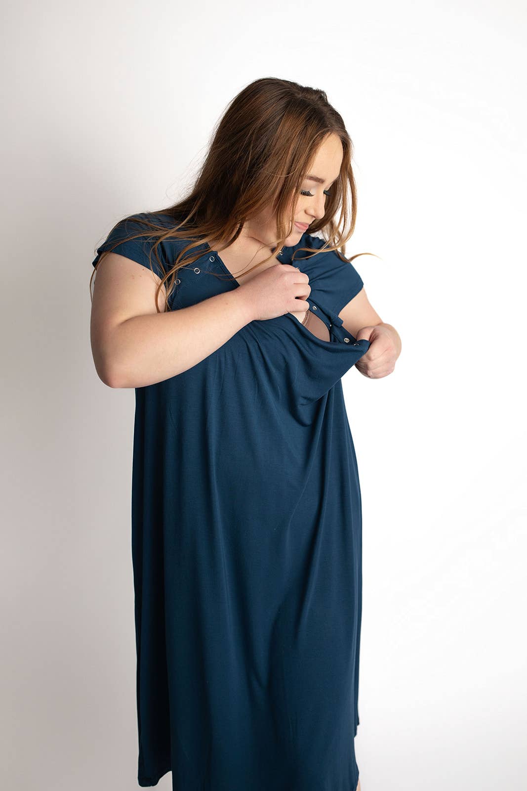 Navy Blue Labor ~ Delivery ~ Nursing Gown