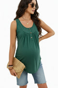 Green Button Up Maternity to Nursing Top