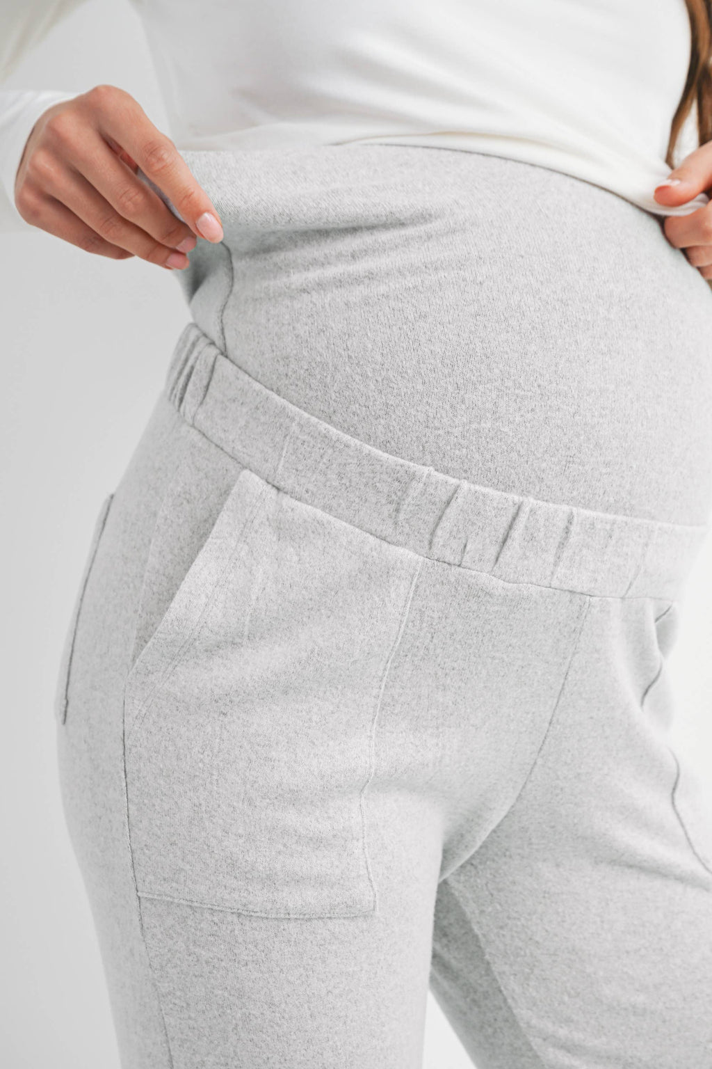 Light Grey Over the Belly Maternity Lounge Pants