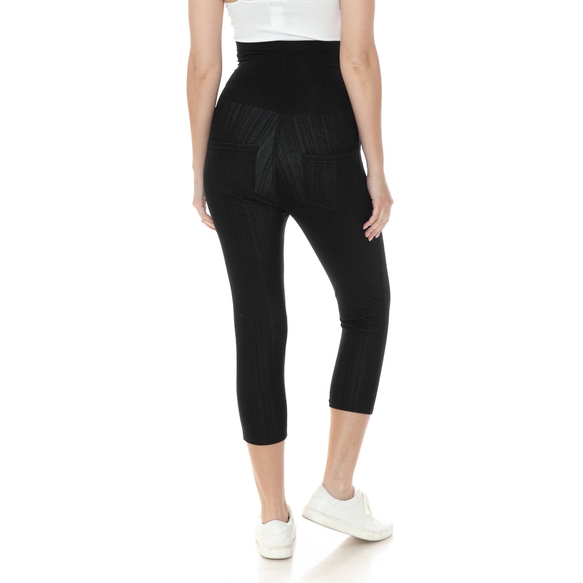 Navy Elastic Waist Band  Maternity 7/8 Jeggings