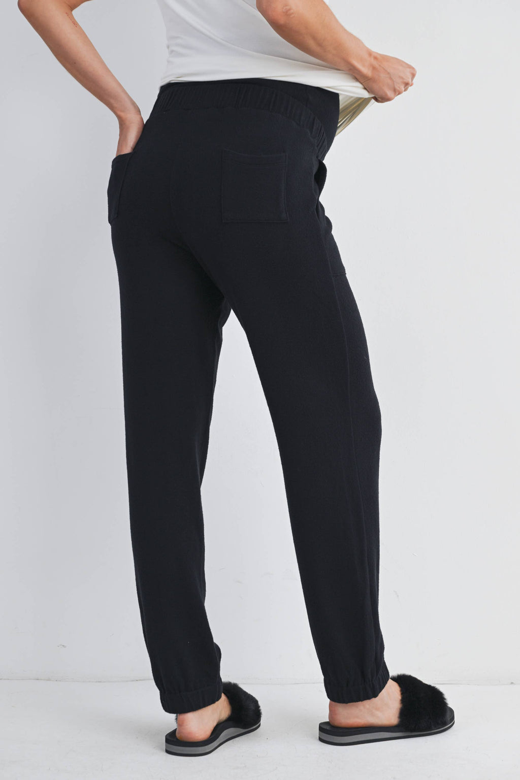 Black Over the Belly Maternity Lounge Pants