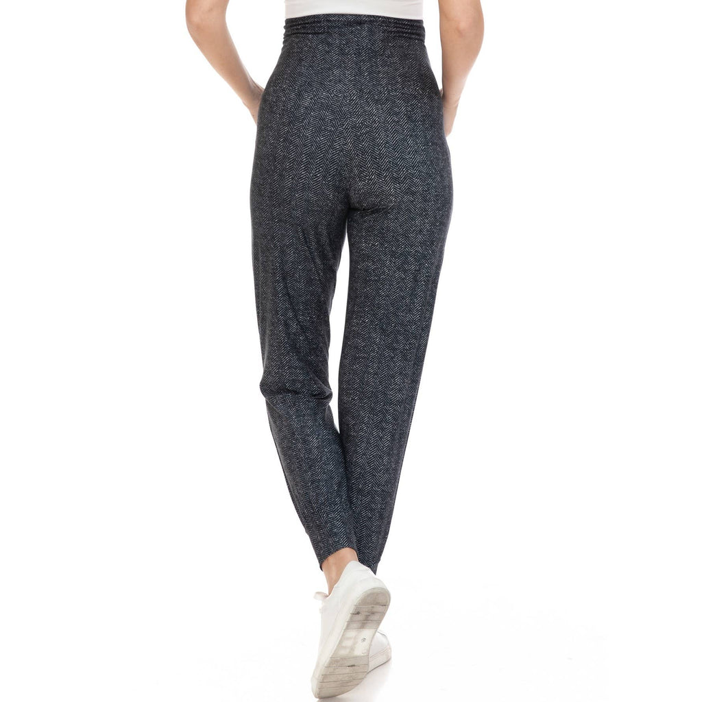 Herringbone Print Buttery Soft Maternity Comfort Joggers