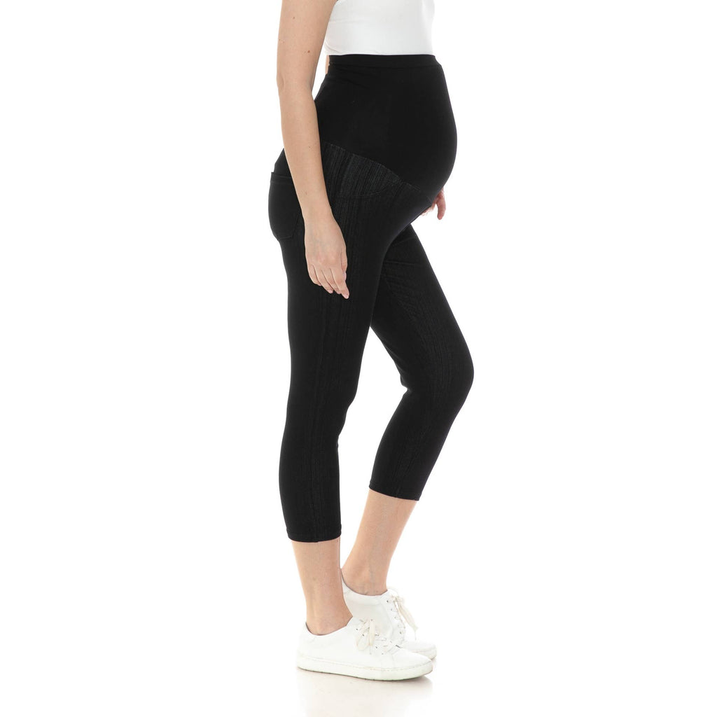 Navy Elastic Waist Band  Maternity 7/8 Jeggings