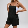 Black Side Tie Romper with Adjustable Straps