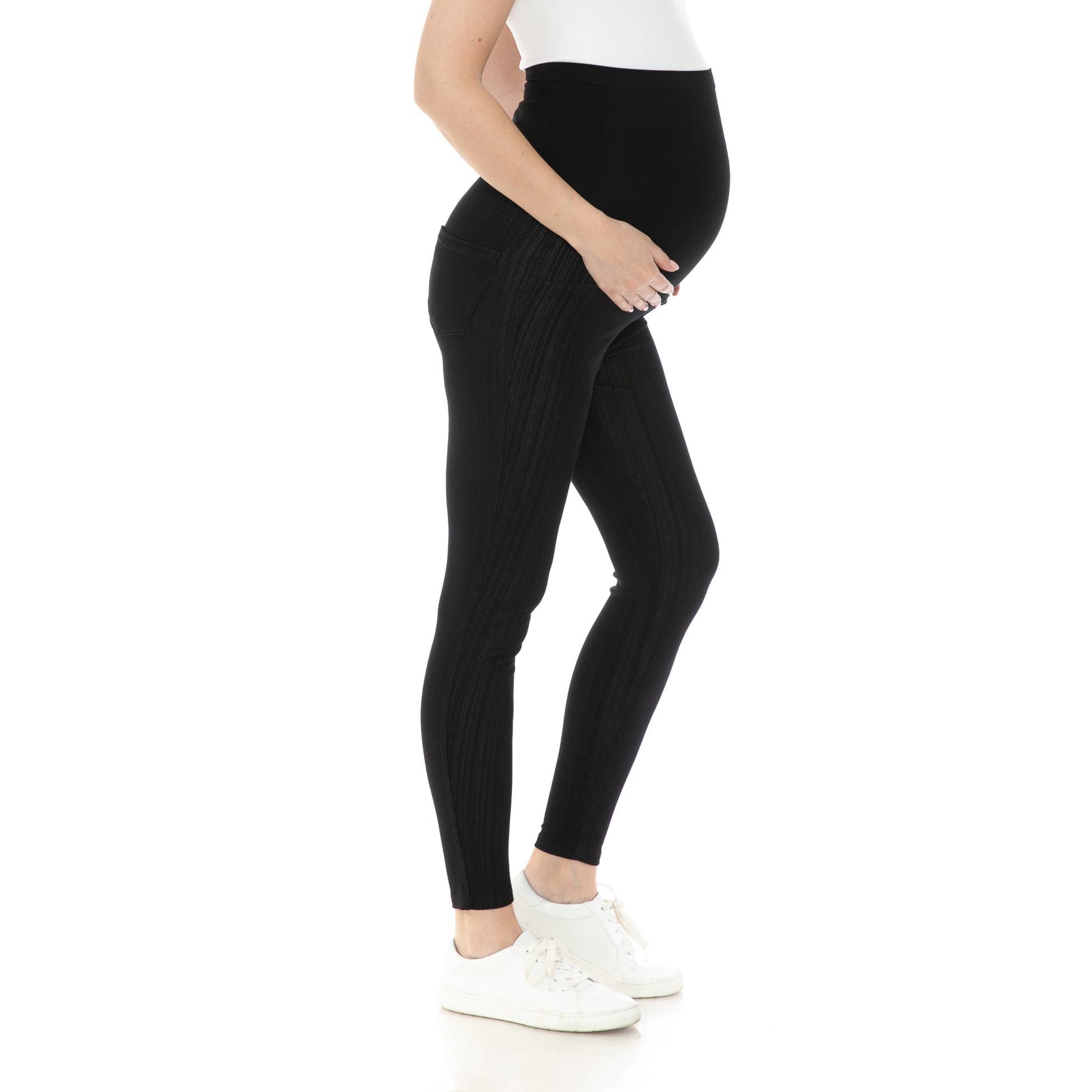 Black Elastic Waist Band Maternity Jeggings