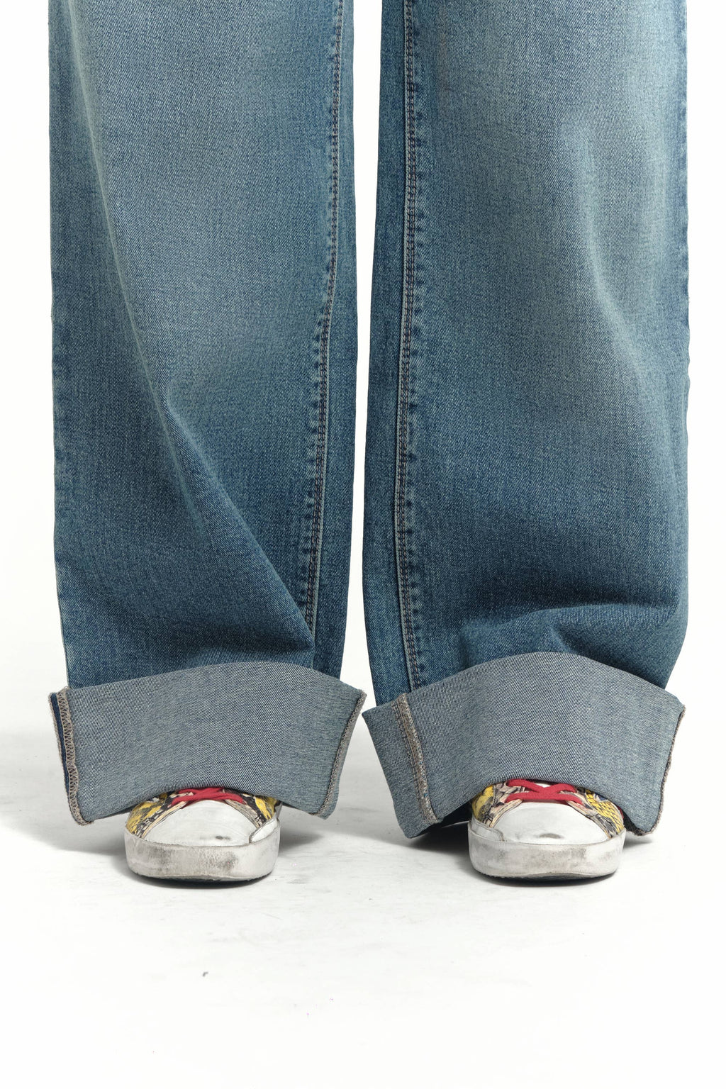 1822 DENIM Roll Cuff Wide Leg Jean w Tall Bellyband in Willa