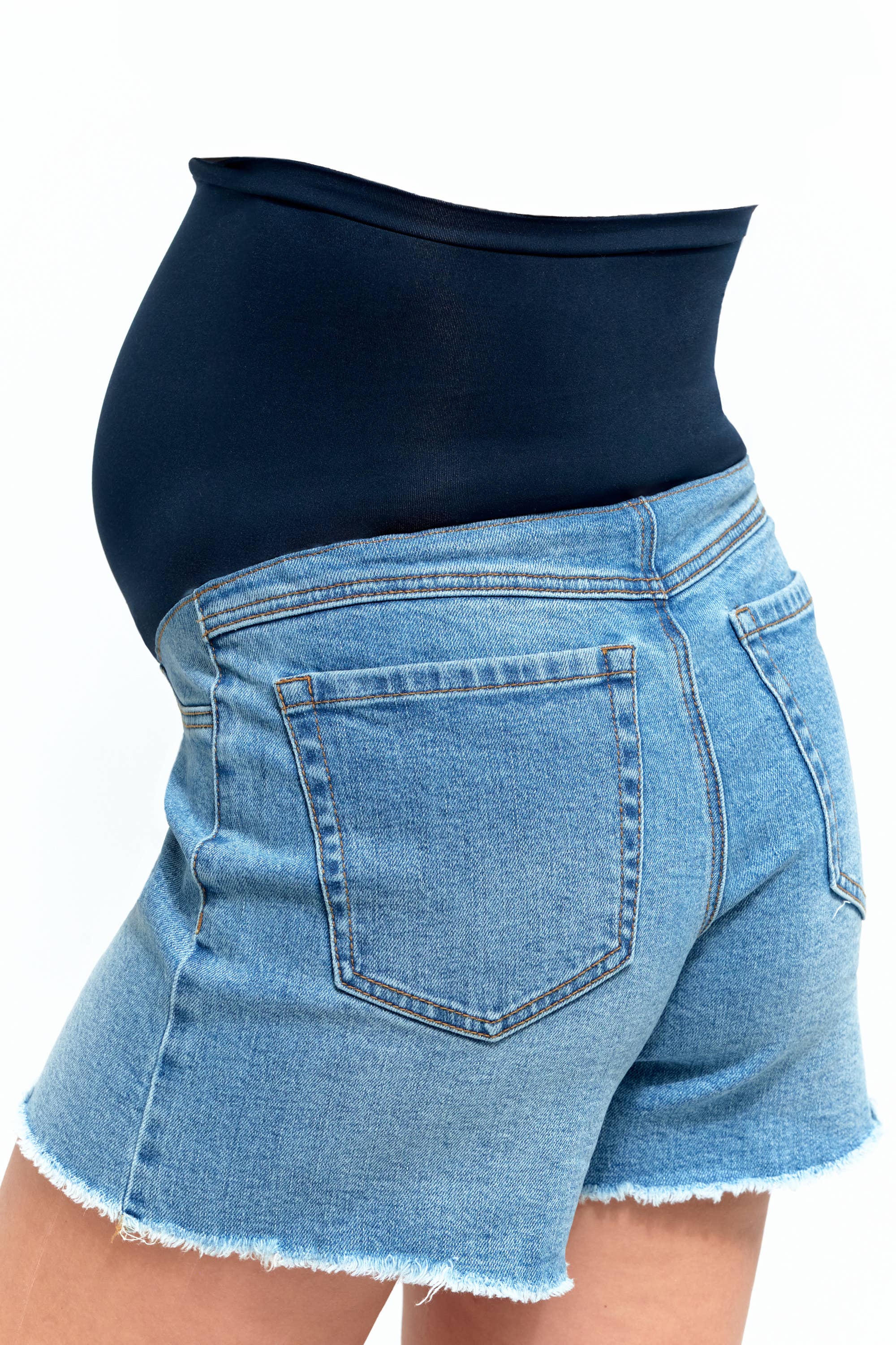 1822 DENIM 5" Maternity Dad Jean Shorts Tall Bellyband in Jocelyn