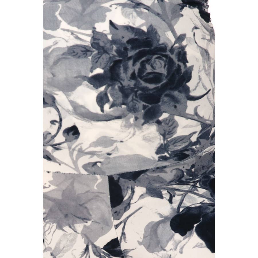 White/Black Floral Buttery Soft Full Length Ruched Maternity Leggings