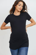Black Basic Crew Neck T-Shirt