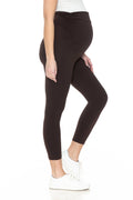 Brown Buttery Soft Ruched Maternity 7/8 Leggings