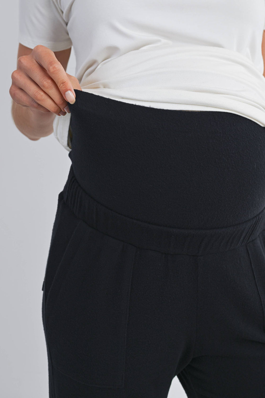 Black Over the Belly Maternity Lounge Pants