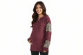 Burgundy Ribbed Animal Print Detail Sweatshirt *Breastfeeding Friendly*