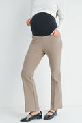 Taupe Flared Maternity Over the Belly Pants