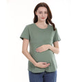 Sage Green Horizontal Zipper Maternity to Nursing tee