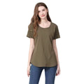 Olive Double Diagonal Zipper Nursing Tee