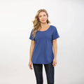 Sea Blue Double Diagonal Zipper Nursing Tee
