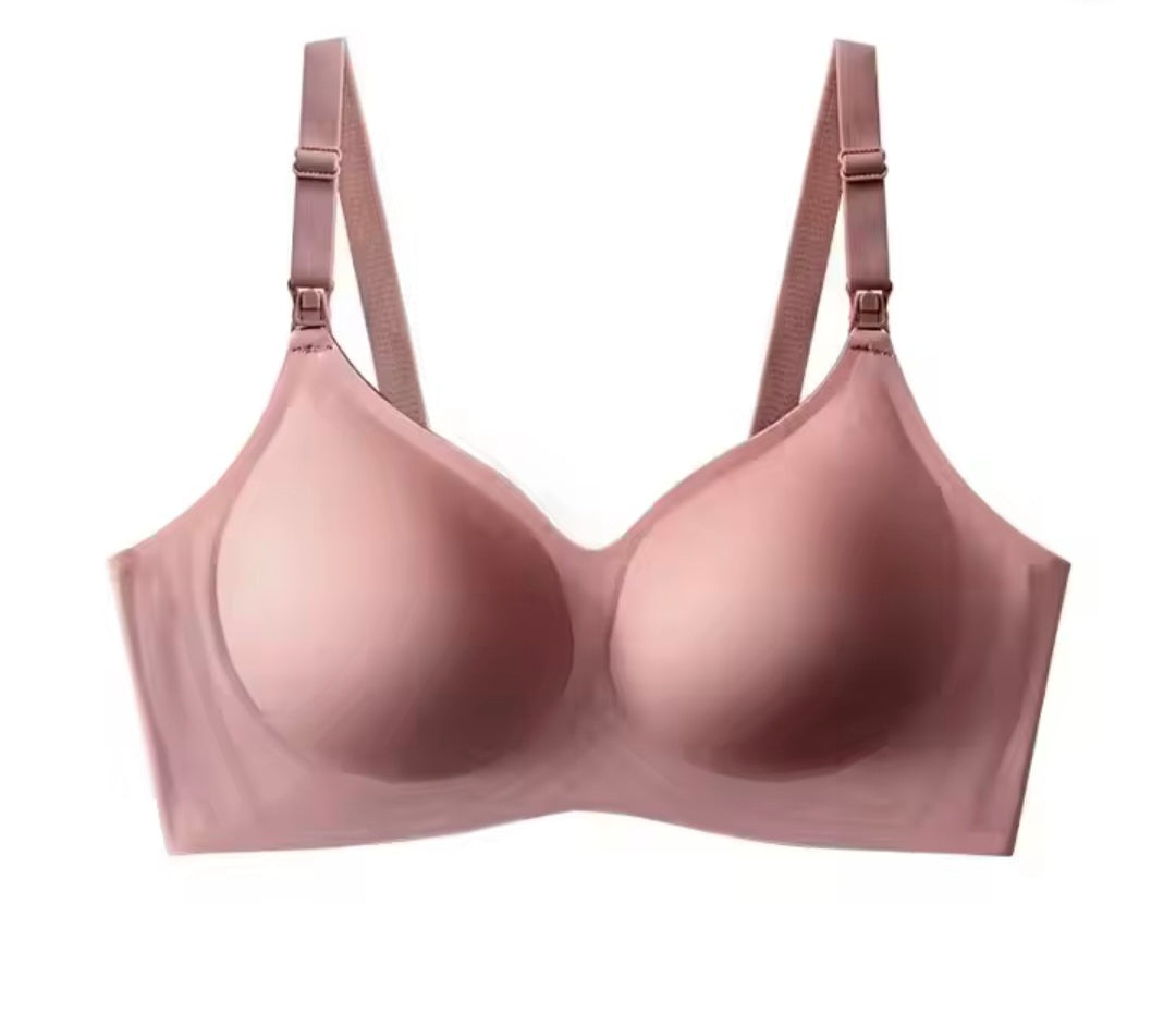Seamless Wireless Maternity to Nursing Bra in Salmon
