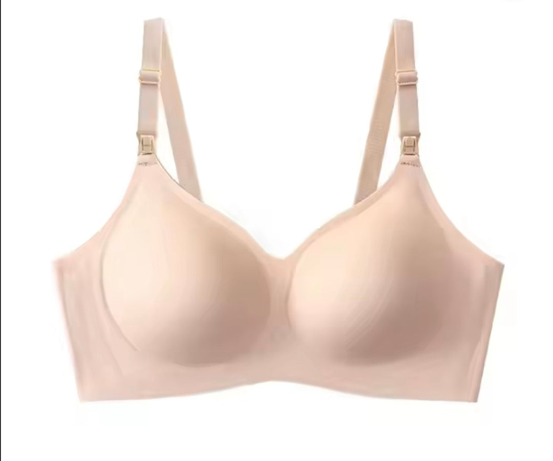 Seamless Wireless Maternity to Nursing Bra in Nude
