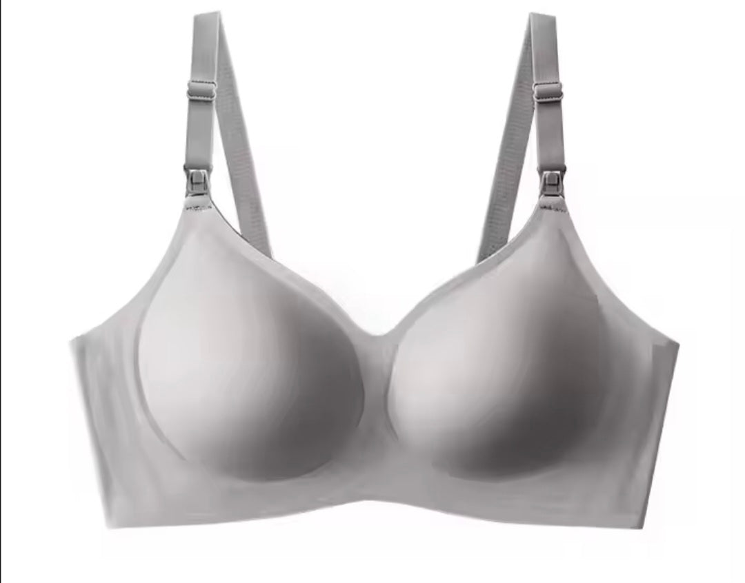 Seamless Wireless Maternity to Nursing Bra in Grey